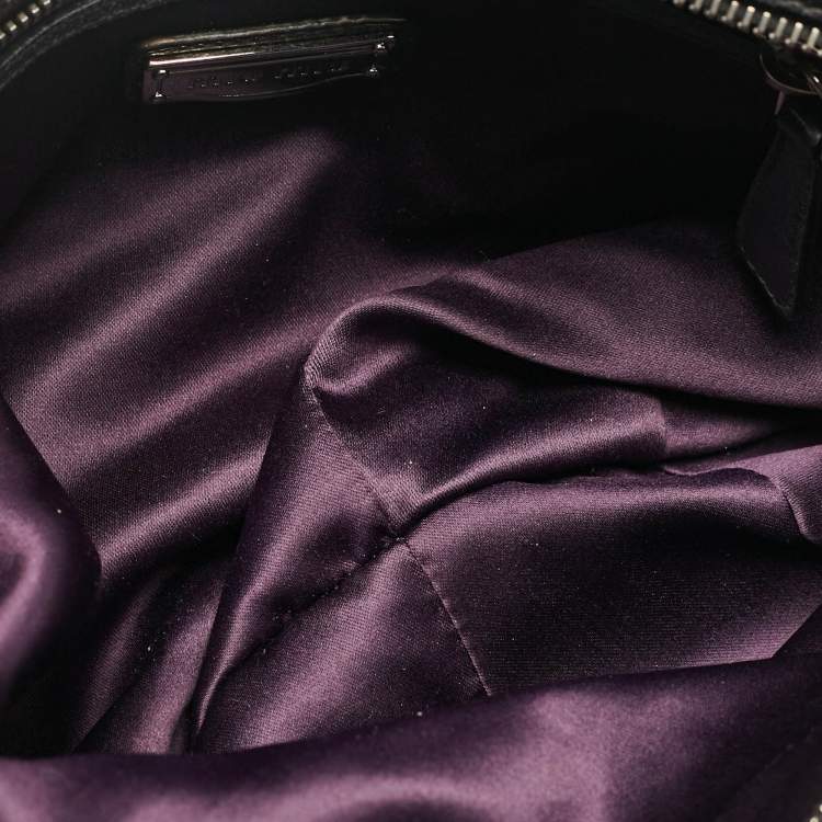 Pre Owned Miu Miu Dark Blue Leather Ruched Buckle Clutch