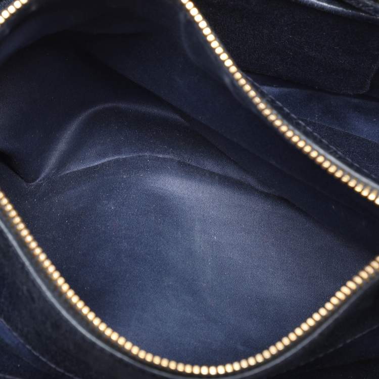 Pre Owned Miu Miu Blue Matelasse Leather Tote
