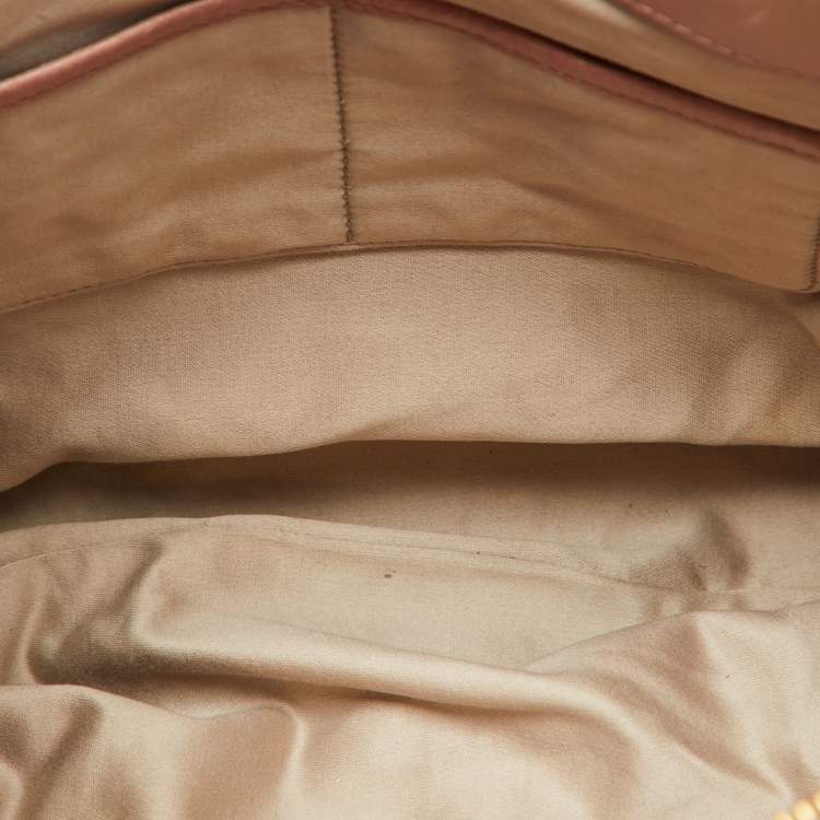 Pre Owned Miu Miu Beige Leather Gathered Tote