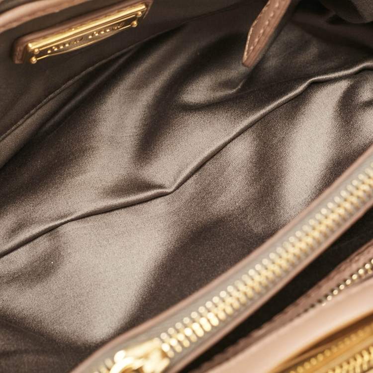 Pre Owned Miu Miu Beige/Cream Matelassé Leather Frame Crossbody Bag
