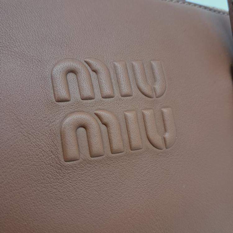 Pre Owned Miu Miu Brown Leather Shoulder Bag