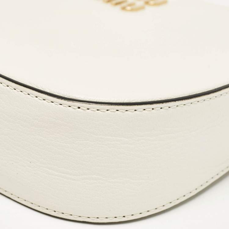Pre Owned Miu Miu White Madras Leather Hobo