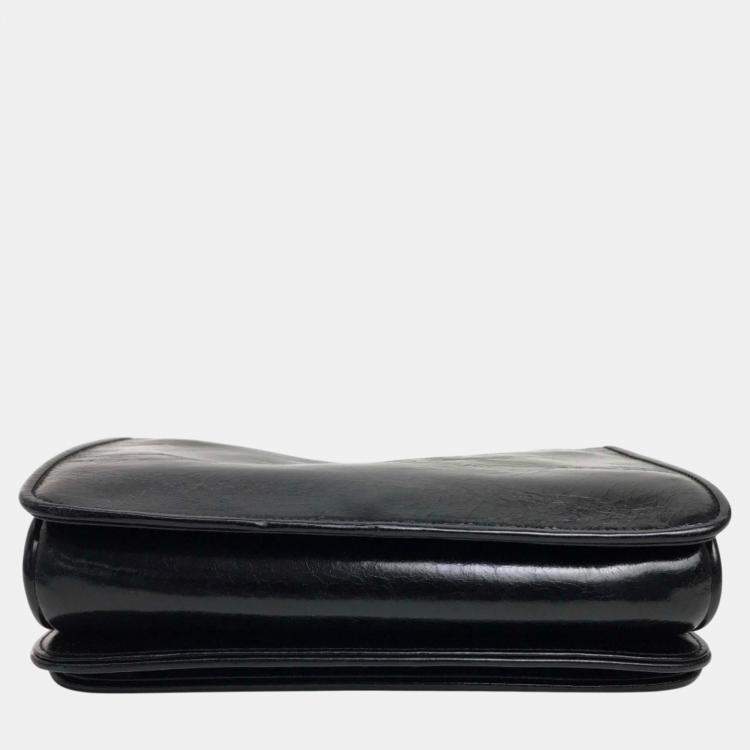 Pre Owned Miu Miu Black Leather Chain Shoulder Bag