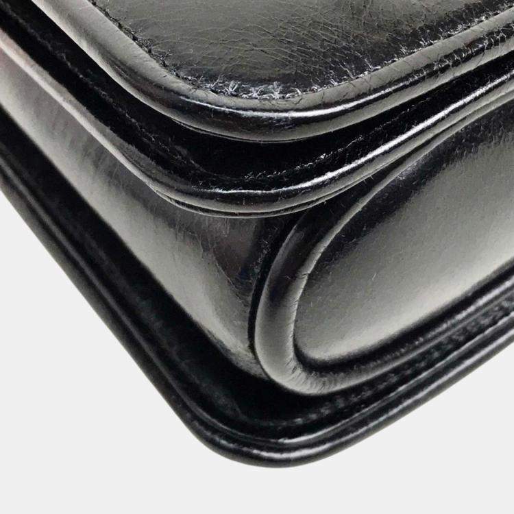 Pre Owned Miu Miu Black Leather Chain Shoulder Bag