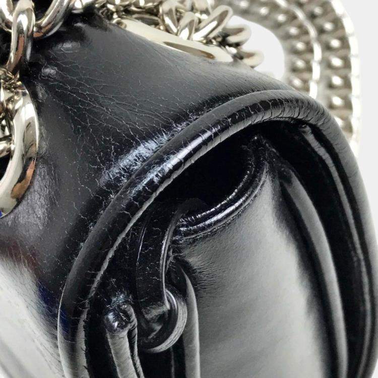 Pre Owned Miu Miu Black Leather Chain Shoulder Bag