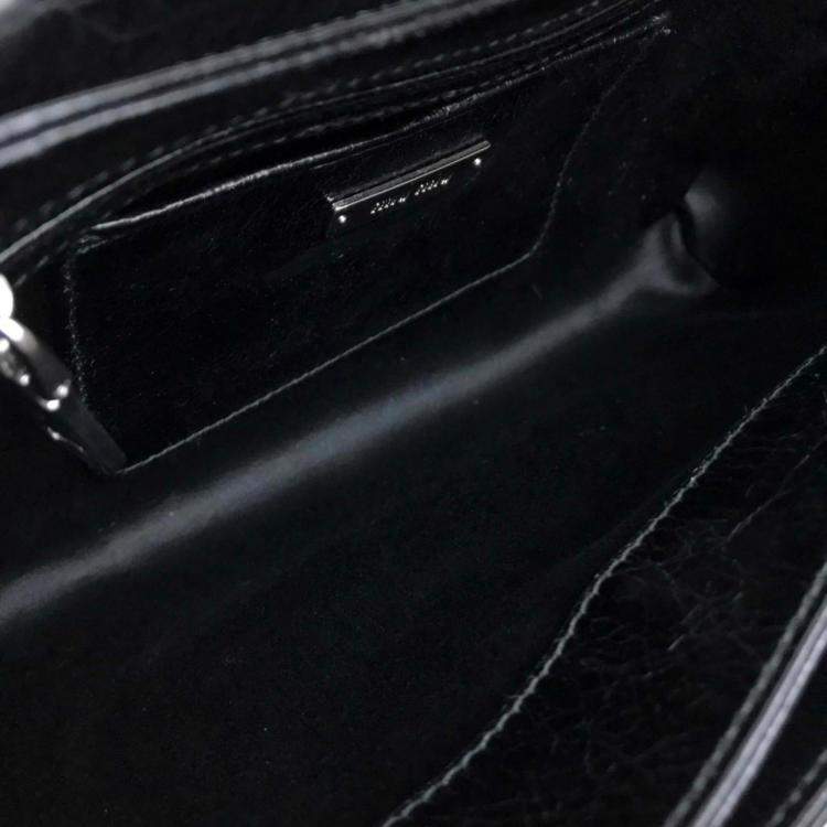 Pre Owned Miu Miu Black Leather Chain Shoulder Bag