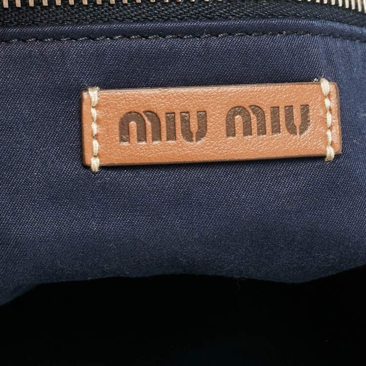 Pre Owned Miu Miu Multicolor Crochet Fabric Shopper Tote