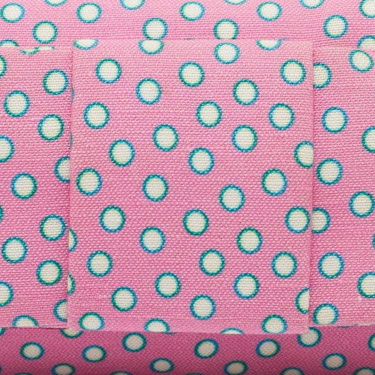 Pre Owned Miu Miu Pink Polka Fabric Bow Clutch