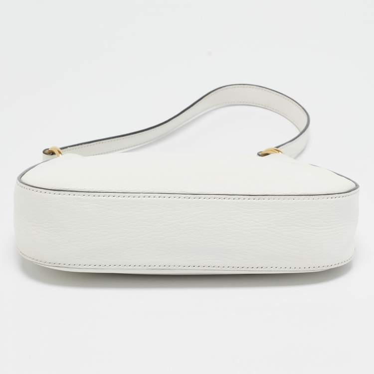 Pre Owned Miu Miu White Madras Leather Hobo