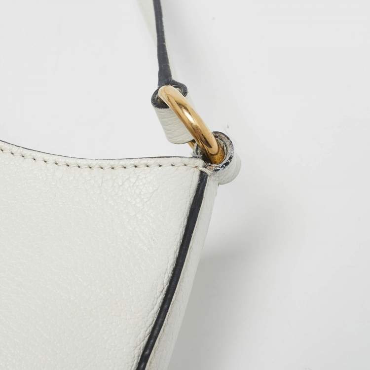 Pre Owned Miu Miu White Madras Leather Hobo