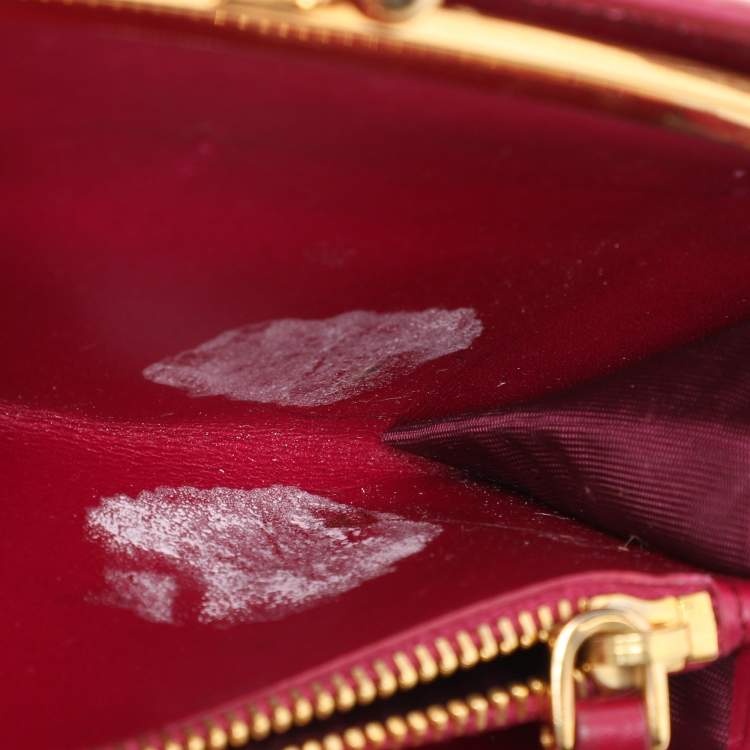 Pre Owned Miu Miu Pink Leather and Croc Embossed Patent Leather French Wallet