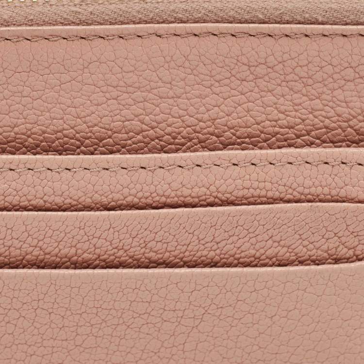 Pre Owned Miu Miu Pink Leather Zip Card Holder