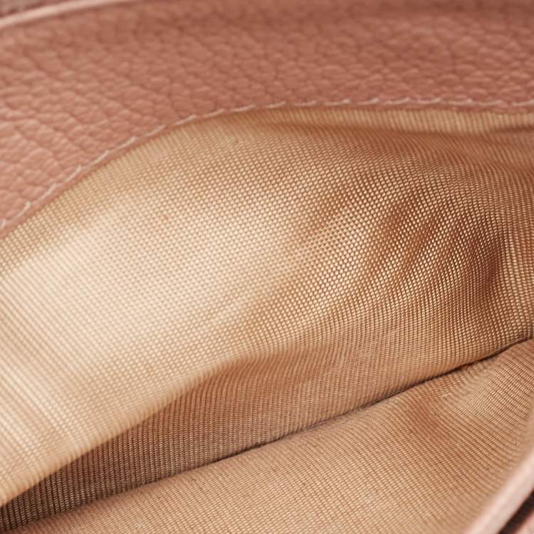 Pre Owned Miu Miu Pink Leather Zip Card Holder