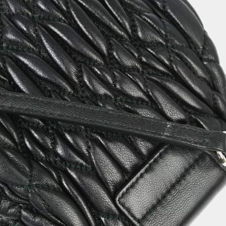 Pre Owned Miu Miu Black Leather Shoulder Bag