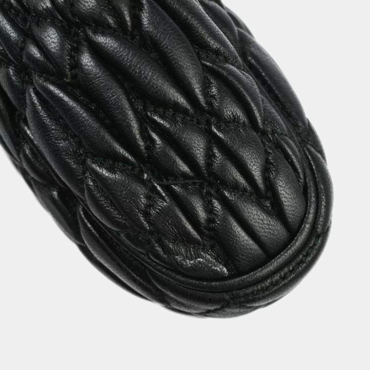 Pre Owned Miu Miu Black Leather Shoulder Bag