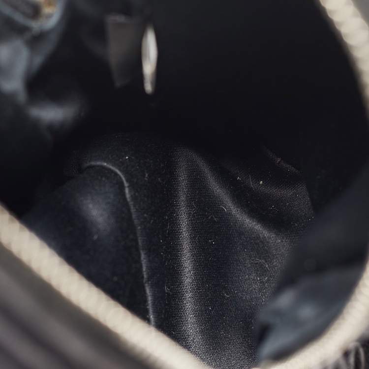 Pre Owned Miu Miu Black Matelassé Leather Mini Chain Crossbody Bag
