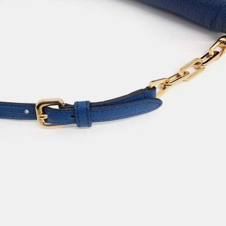 Pre Owned Miu Miu Blue Leather Madras Mini Crossbody Bag