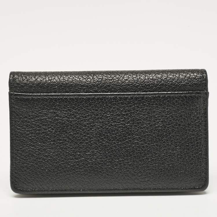 مملوكة مسبقًا Miu Miu Black Leather Logo Flap Card Case