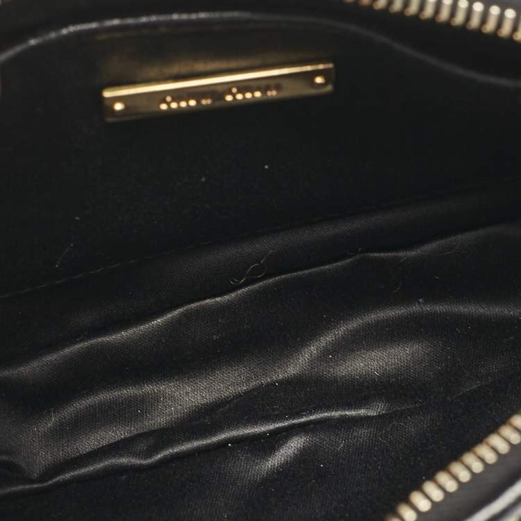 Pre Owned Miu Miu Black Quilted Vitello Shine Leather Pochette Bag