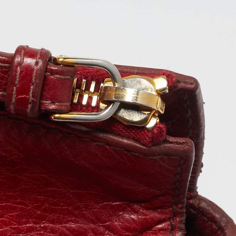 Pre Owned Miu Miu Red Leather Bow Satchel
