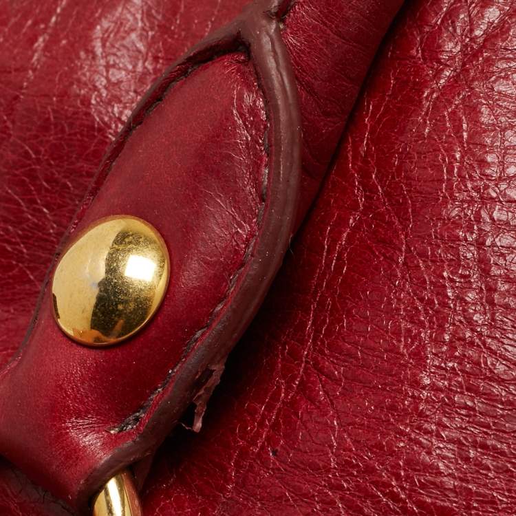 Pre Owned Miu Miu Red Leather Bow Satchel