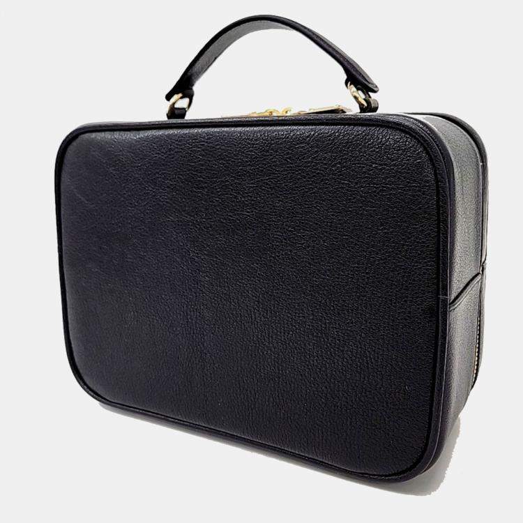 Pre Owned Miu Miu Black Leather Top Handle Bag