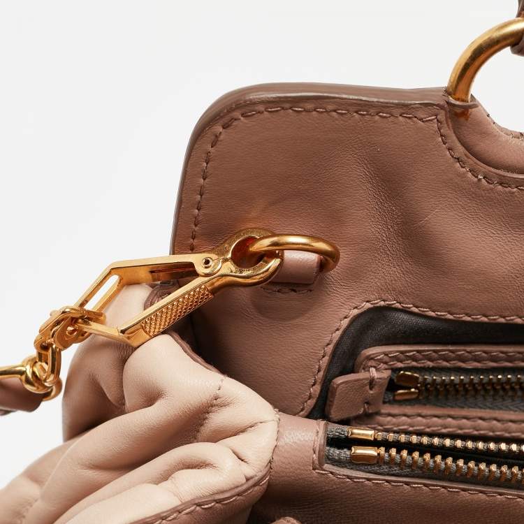 Pre Owned Miu Miu Tricolor Matelasse Leather Turn Lock Tote