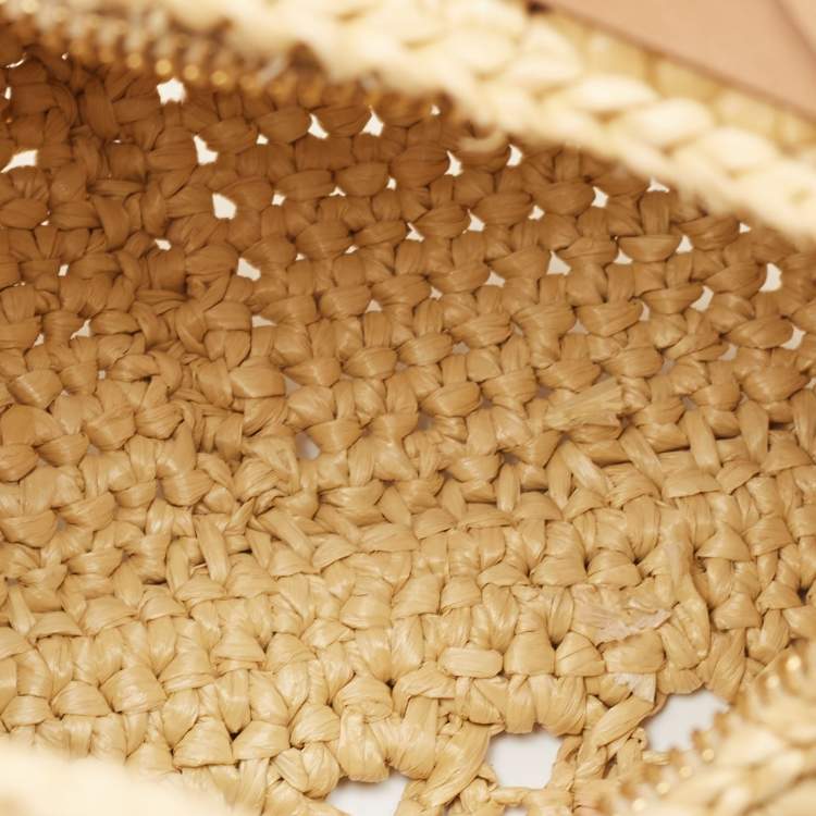 Pre Owned Miu Miu Natural Raffia Effect Wander Hobo