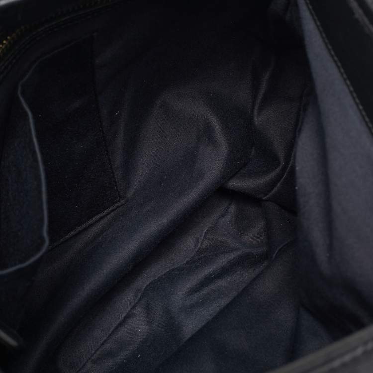 Pre Owned Miu Miu Black Matelassé Leather Coffer Hobo