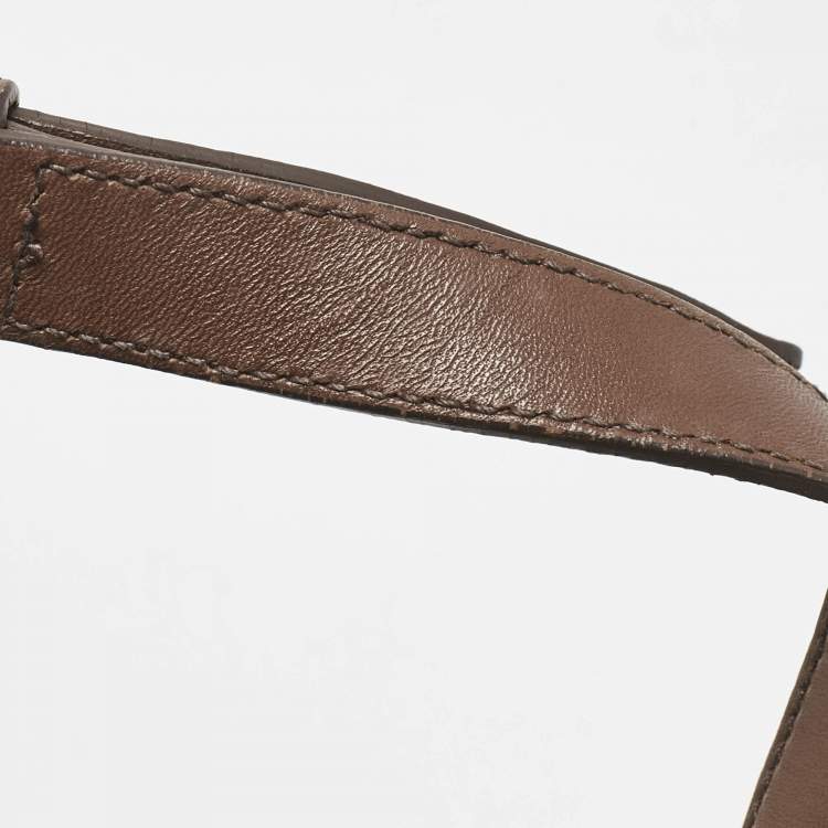 Pre Owned Miu Miu Brown Matelassé Leather Turnlock Flap Top Handle Bag