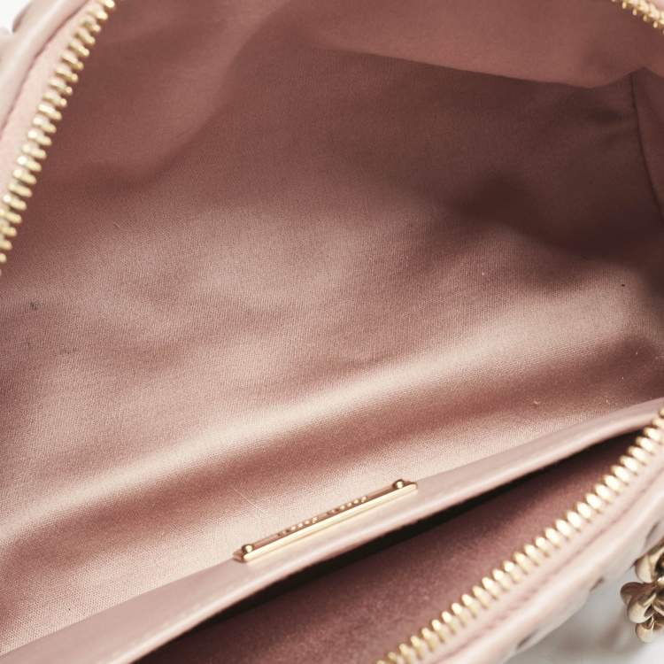 Pre Owned Miu Miu Pink Matelassé Leather Cylinder Bag
