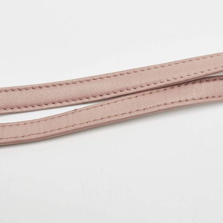 Pre Owned Miu Miu Pink Matelassé Leather Cylinder Bag