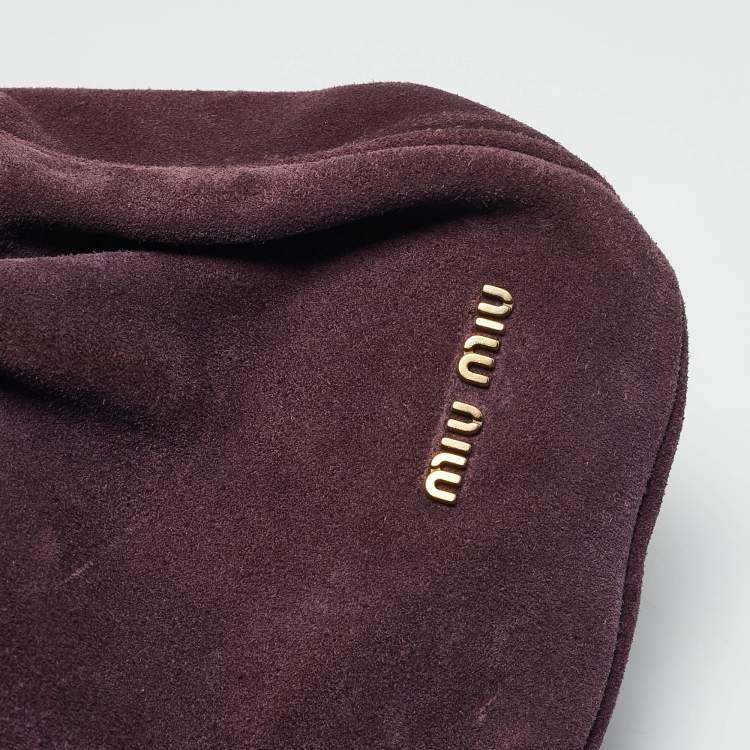 Pre Owned Miu Miu Multicolor Suede Floral Patch Shoulder Bag