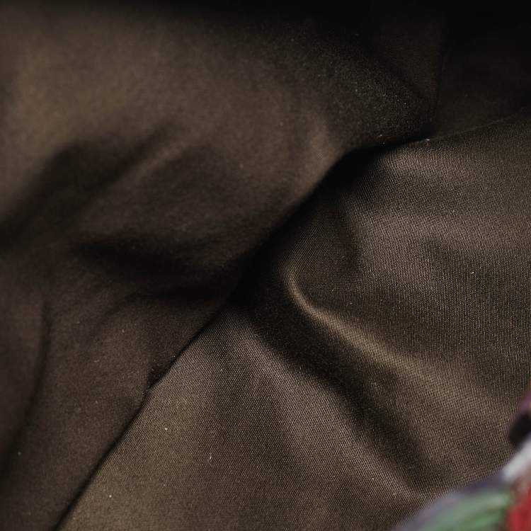 Pre Owned Miu Miu Multicolor Suede Floral Patch Shoulder Bag