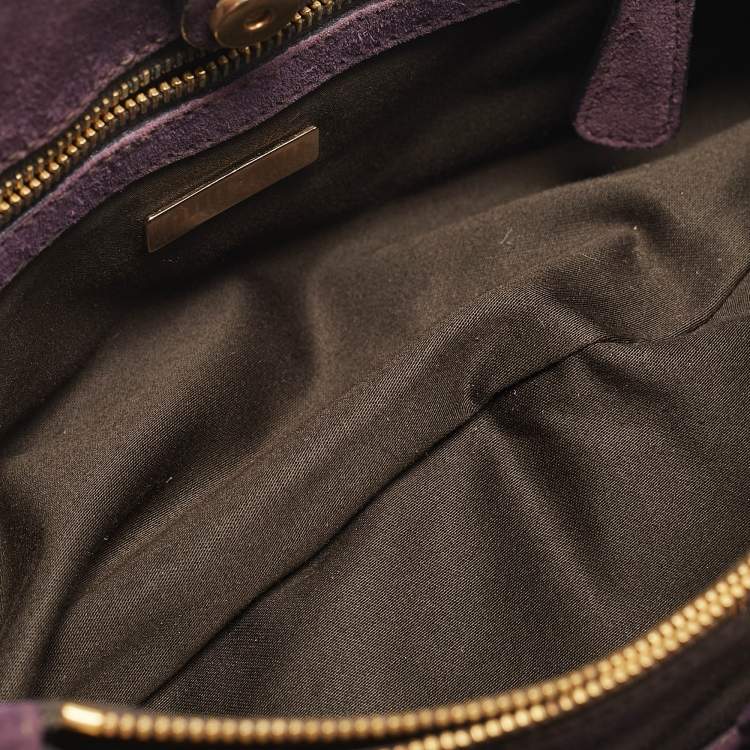 Pre Owned Miu Miu Multicolor Suede Floral Patch Shoulder Bag