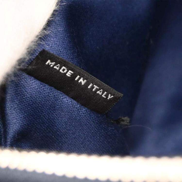 Pre Owned Miu Miu Navy Denim Matelasse Shoulder Bag
