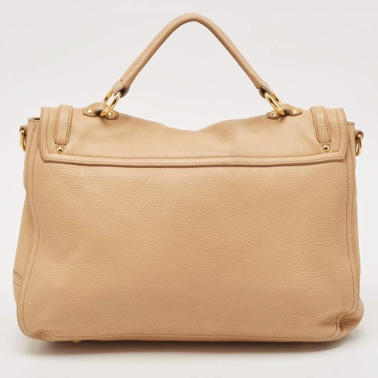 Pre Owned Miu Miu Beige Leather Paloma Top Handle Bag