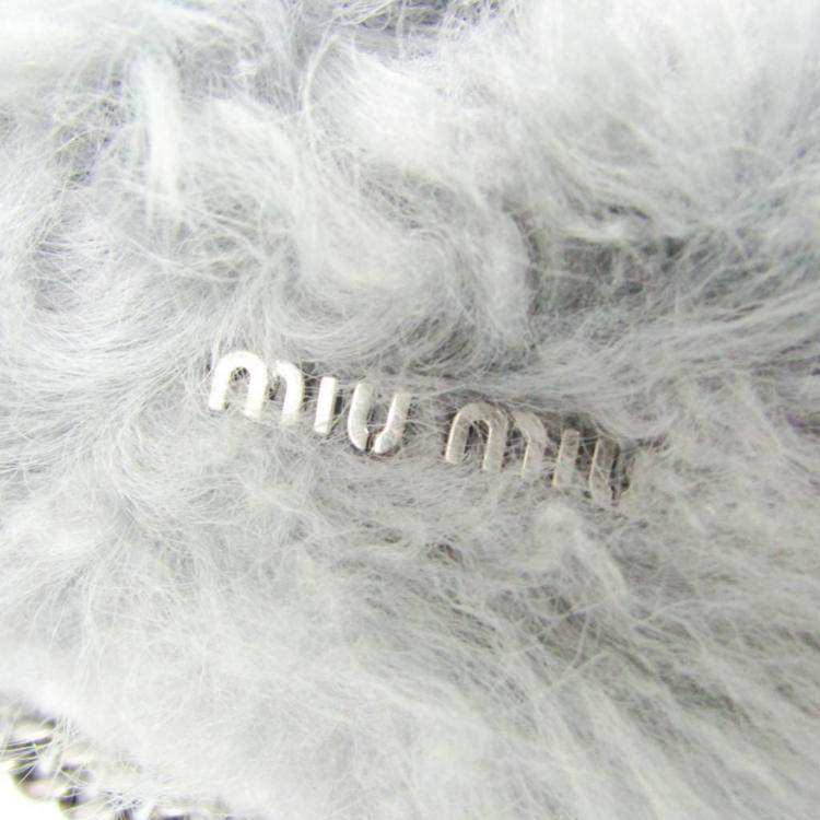 Pre Owned  Miu Miu Grey Fur Shoulder Bag