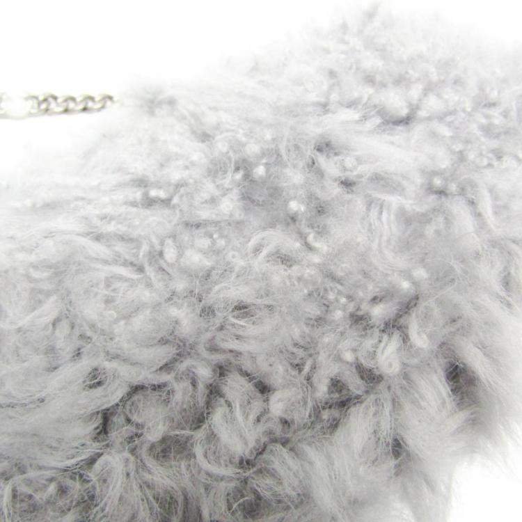 Pre Owned  Miu Miu Grey Fur Shoulder Bag