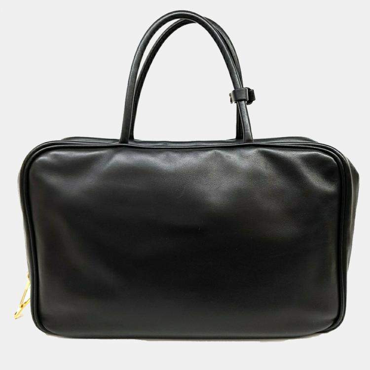 Pre Owned Miu Miu Leather embossed logo bowling bag