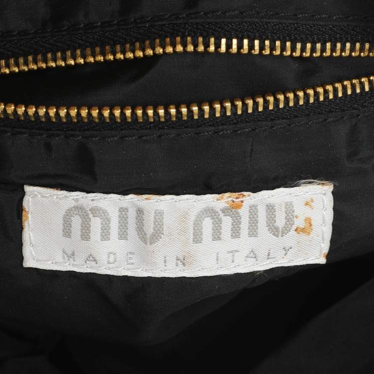 Pre Owned Miu Miu Black Leather Vintage Frame Clutch