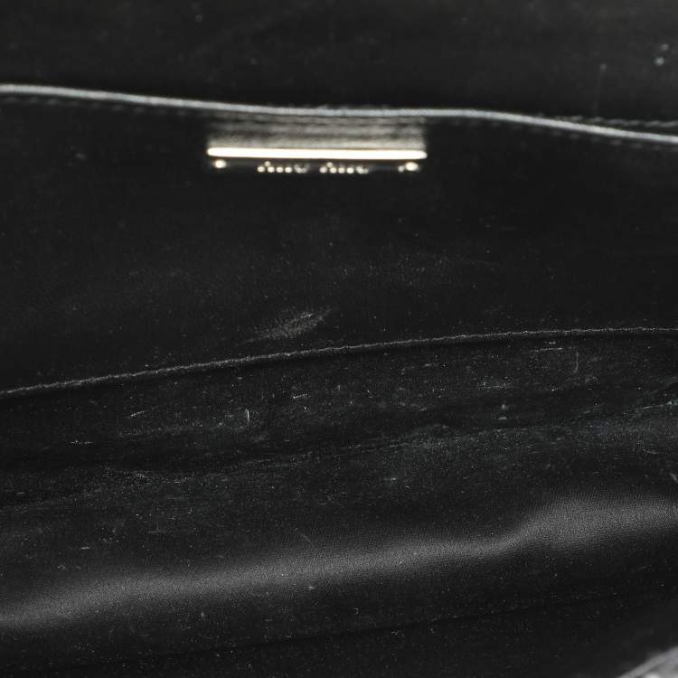 Pre Owned Miu Miu Grey Wool Blend and Leather Top Handle Bag
