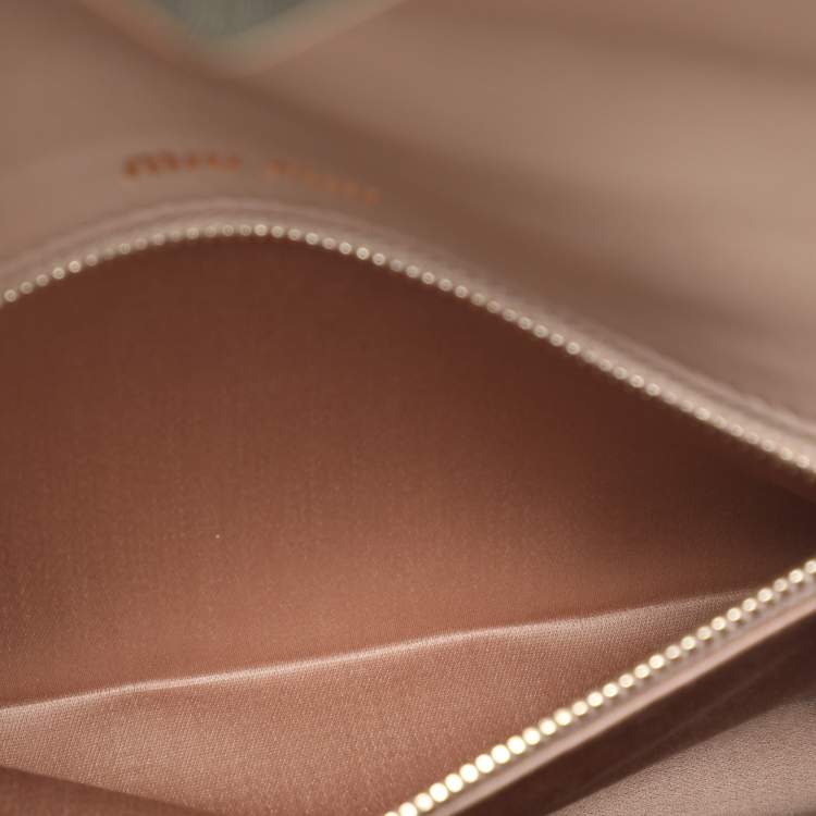 Pre Owned Miu Miu Beige Matelasse Leather Top Handle Bag