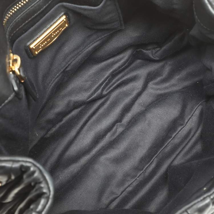 Pre Owned Miu Miu Black Matelasse Leather Coffer Satchel