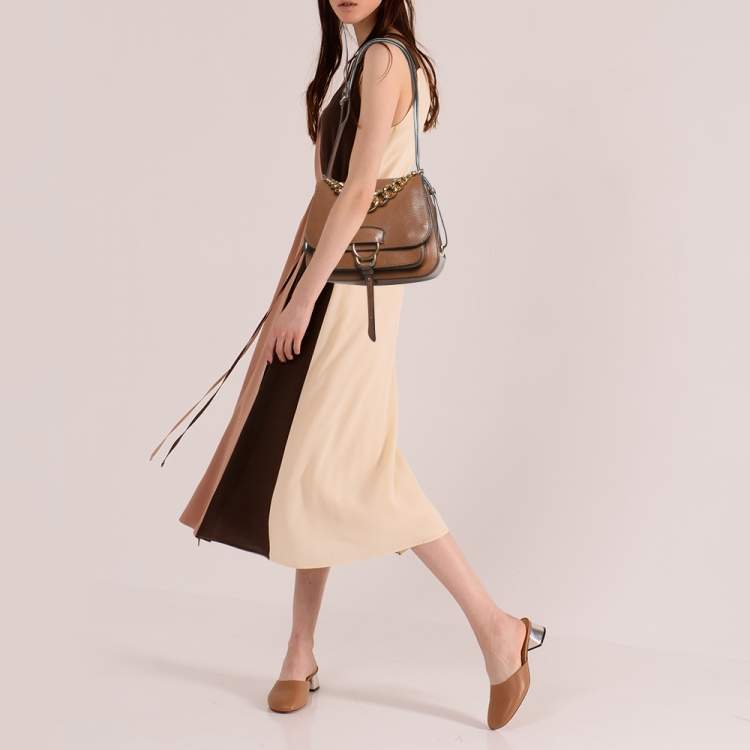 Pre Owned Miu Miu Brown Leather Dahlia Shoulder Bag