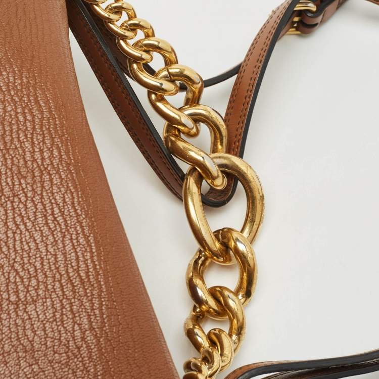 Pre Owned Miu Miu Brown Leather Dahlia Shoulder Bag