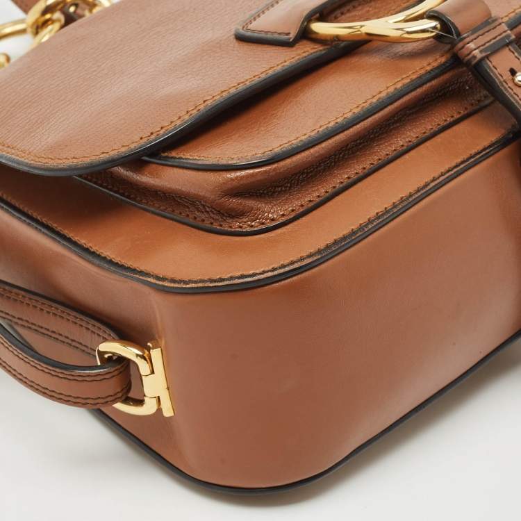 Pre Owned Miu Miu Brown Leather Dahlia Shoulder Bag