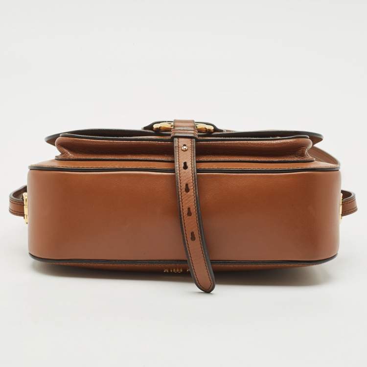 Pre Owned Miu Miu Brown Leather Dahlia Shoulder Bag