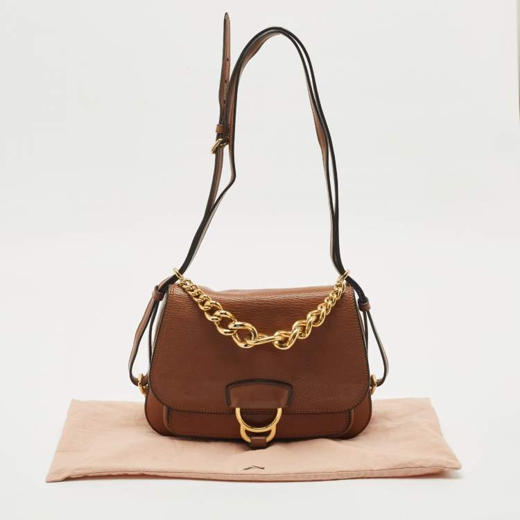Pre Owned Miu Miu Brown Leather Dahlia Shoulder Bag
