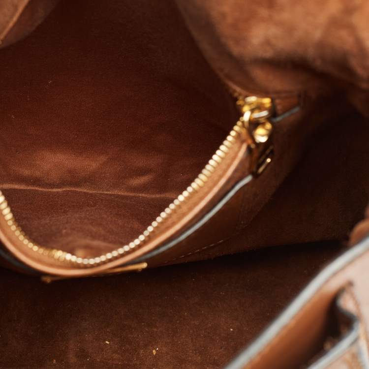 Pre Owned Miu Miu Brown Leather Dahlia Shoulder Bag